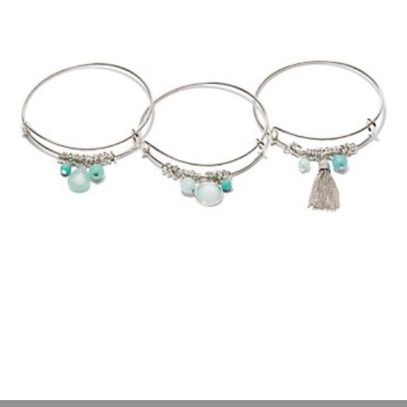 Jewelry - 💢new💢 green opal 3-piece charm bangle set